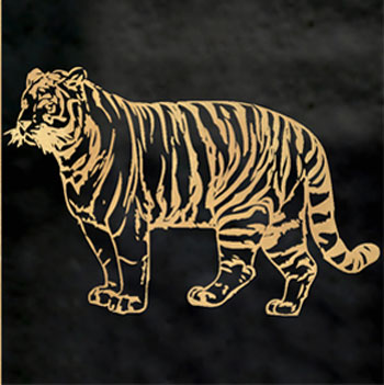 Mosaic House Moroccan tile CH_Tiger CR 6 Black  chiseled field 